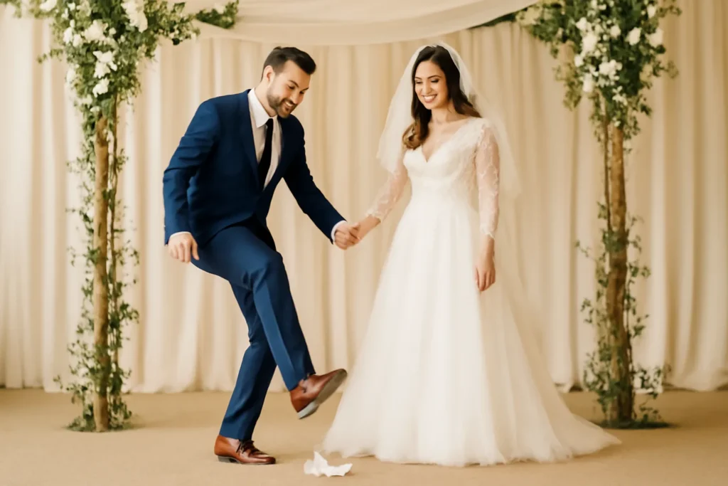 breaking glass at jewish wedding