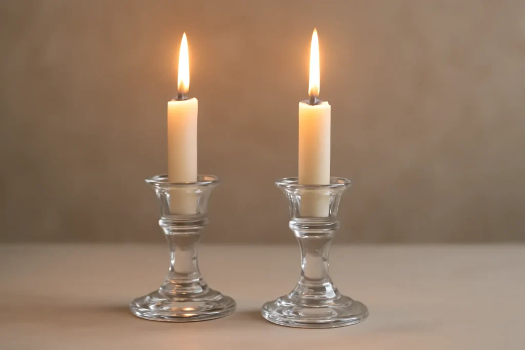 glass shabbat candles