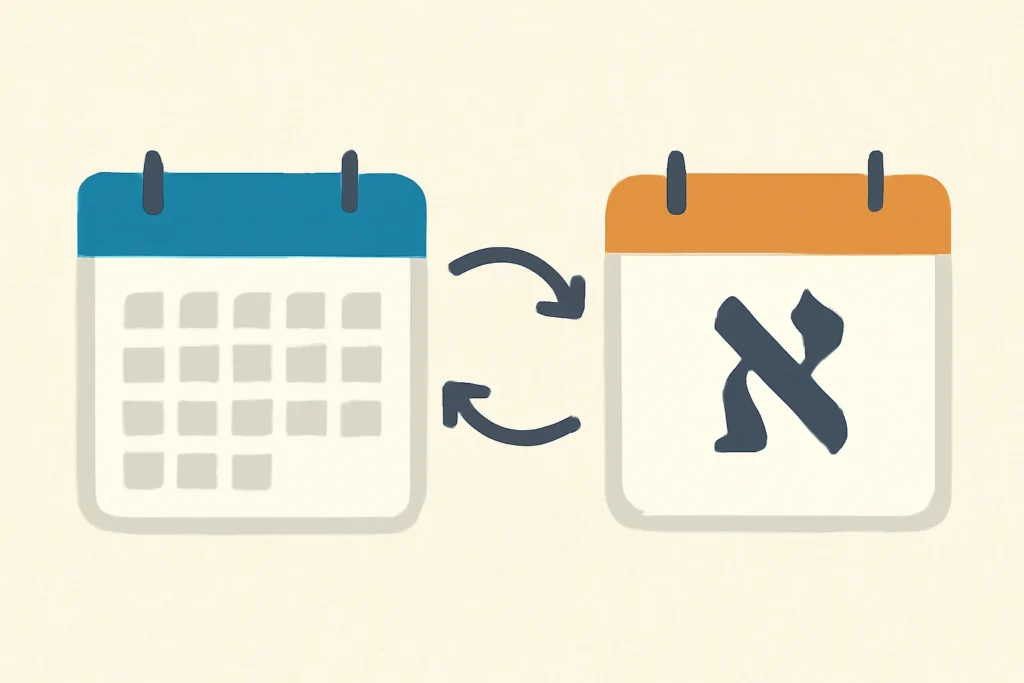 gregorian jewish calendar conversion