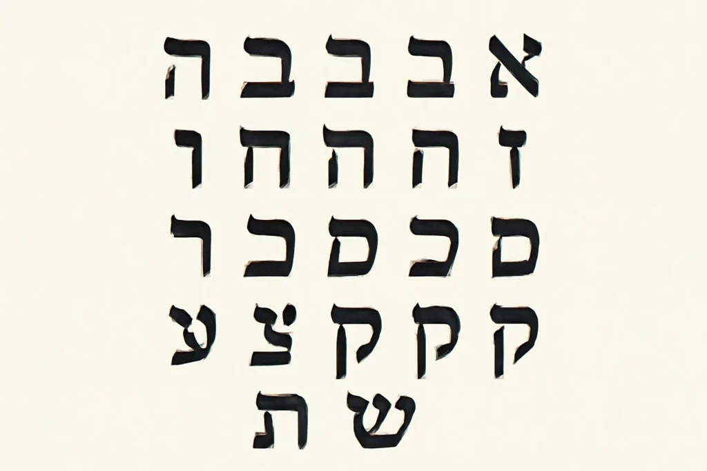 hebrew alphabet poster
