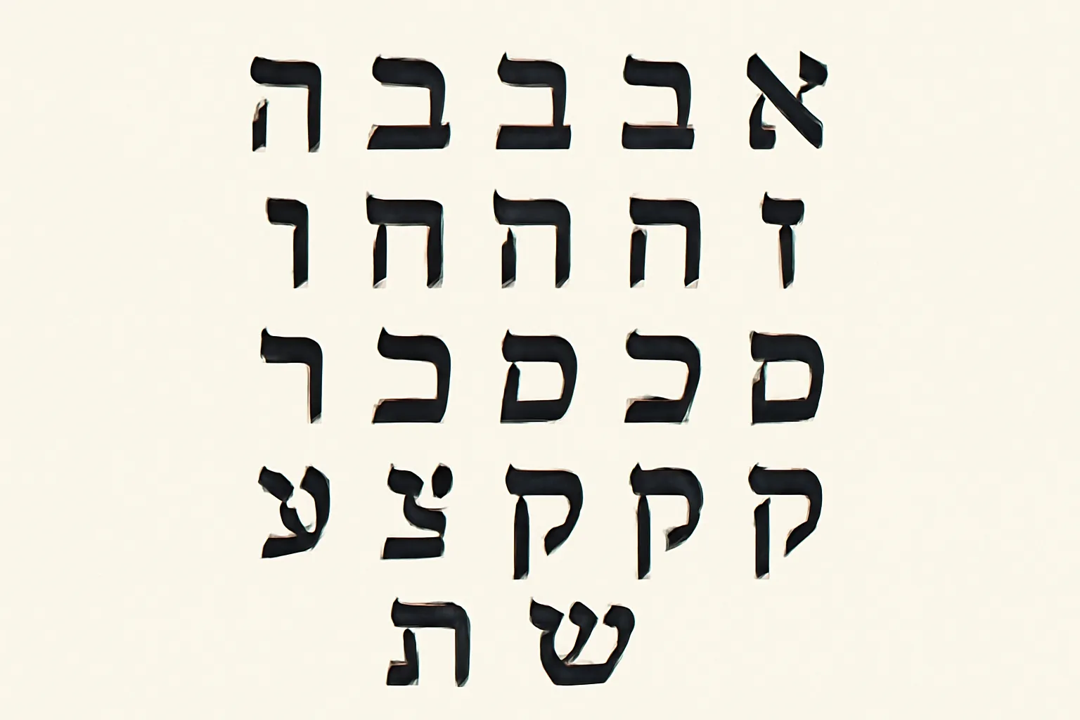 hebrew alphabet poster