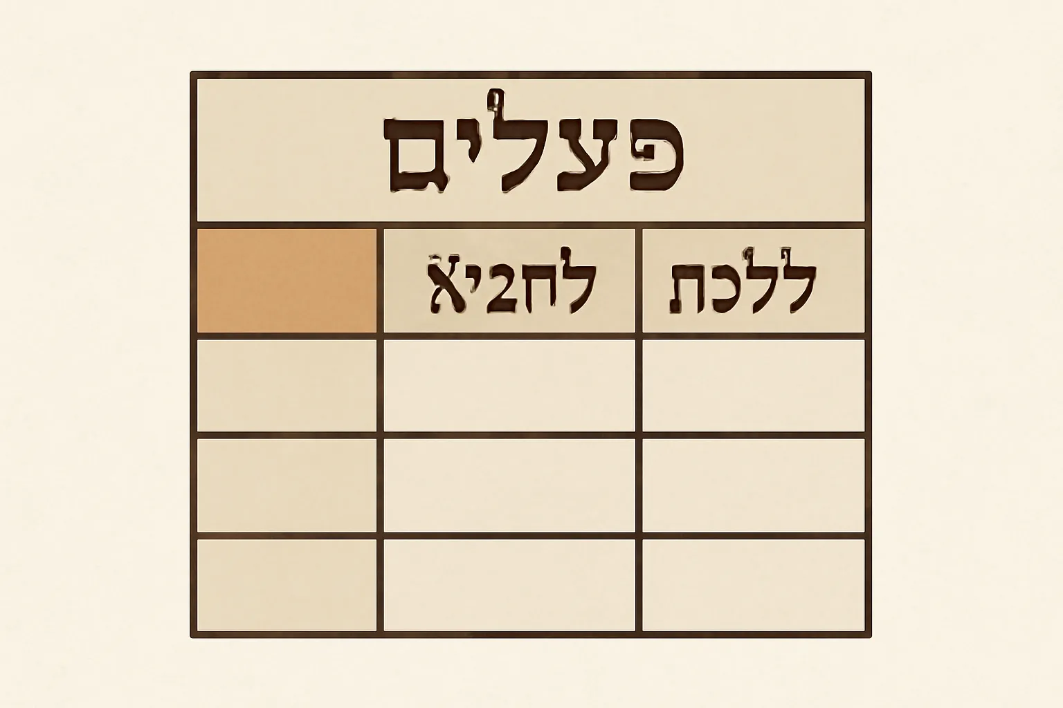 hebrew verb tables