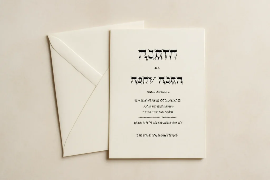 hebrew wedding invitation