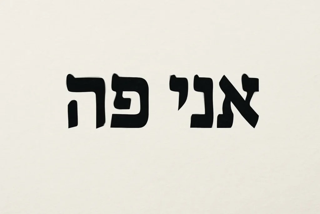 i am here in hebrew
