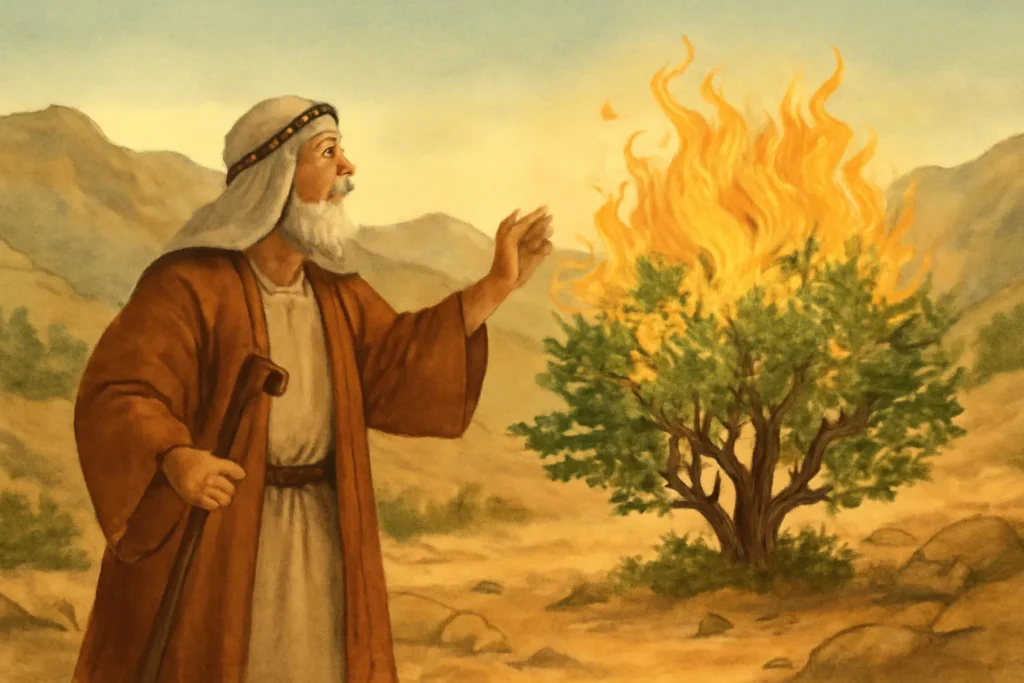 illustration moses burning bush